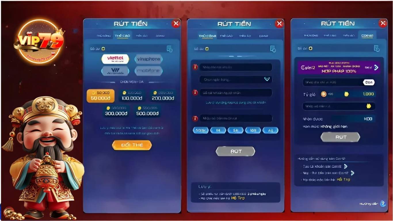 Hướng dẫn rút tiền Vip79 lần đầu cho tân thủ Hướng Dẫn Rút Tiền Vip79